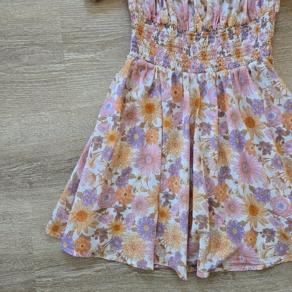 Tularosa Aurora Off-Shoulder Floral Smocked Waist Mini Dress Small NWOT $198 - Picture 8 of 17